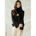 High-neck Wide-sleeve Sweater