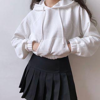 Waffle Cropped Hoodie