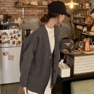 Drop-shoulder Sweater Cardigan