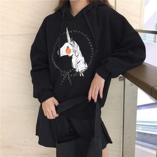 Long-sleeve Unicorn Printed Hoodie