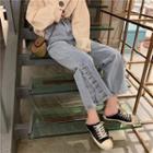 Button-up Boot-cut Jeans