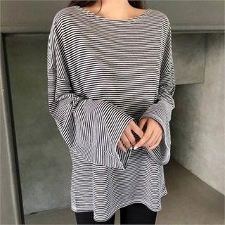 Long-sleeve Oversized Stripe T-shirt