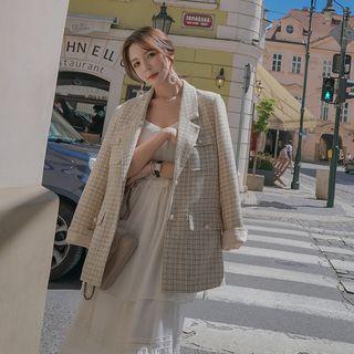Tweed Tie Waist Blazer
