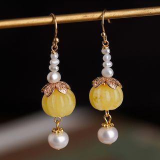 Resin Freshwater Pearl Alloy Dangle Earring
