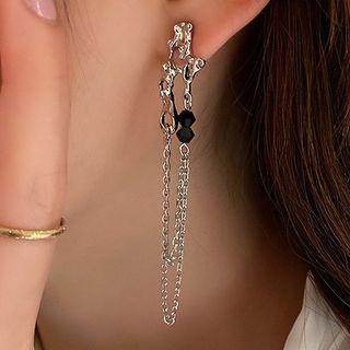 Chain Drop Earring 1 Pair - Earrings - Silver Pin - Silver - One Size