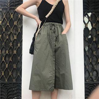 Plain Loose-fit Cropped Skort