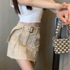 Belt Waist Mini Skirt