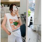Round-neck Letter-printed Tank Top