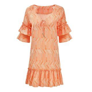 Elbow-sleeve Chiffon Mini Dress