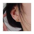 925 Sterling Silver Flower Earring 1 Pair - Gold - One Size