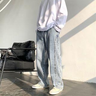 Paisley Embroidered Straight Leg Jeans