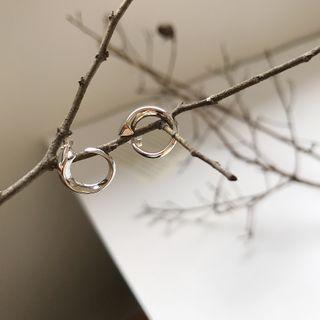 Circle Ear Stud E250 - 1 Pair - Silver - One Size