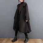 Plain Hooded Coat Black - One Size