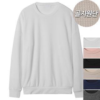 Couple Round-neck Ribbed Sweatshirt