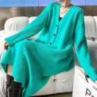 Set: Heart Button Knit Cardigan + Skirt