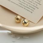 Alloy Bead Earring 1 Pair - Circle - Gold - One Size