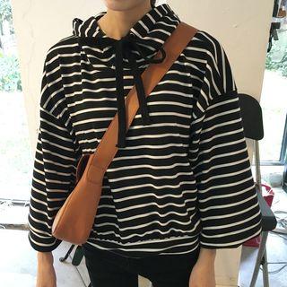 Striped Wide-sleeve Hoodie