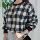 Checked Loose-fit Pullover