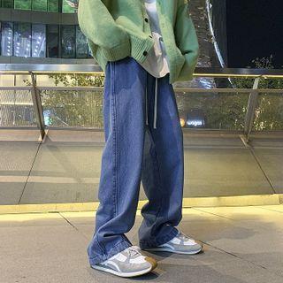 Fleece-lined Loose Fit Jeans