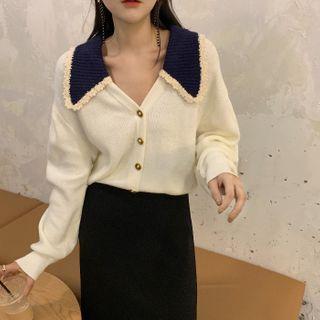 Collar Cardigan As Shown In Figure - One Size