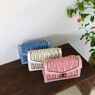 Chain-strap Faux-leather Shoulder Bag