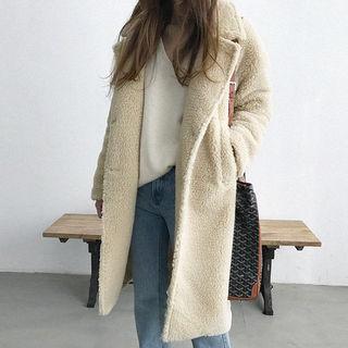 Notched-lapel Sherpa-fleece Coat