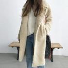 Notched-lapel Sherpa-fleece Coat