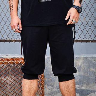 Printed Drawstring Capri Jogger Pants
