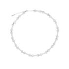Bone Rhinestone Choker Silver - One Size