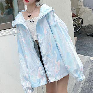 Tie Dye Hooded Jacket Blue - One Size