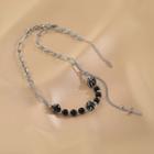 Cross Bead Acrylic Alloy Necklace Silver - One Size