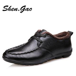 Genuine-leather Fleece-lined Deck Shoes