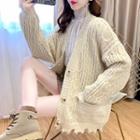 Cable Knit Ripped Cardigan