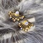 Faux Pearl Faux Crystal Swing Earring 1 Pair - Gold - One Size