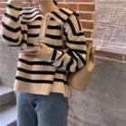 Striped Sailor-collar Sweater
