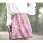 Ruffled Check A-line Skirt