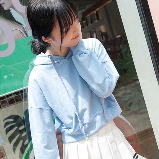 Drop Shoulder Crop Hoodie