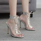 Ankle-strap Lace-up High-heel Sandals