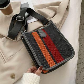 Contrast Color Striped Crossbody Bag