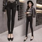 Plaid Skinny Pants With Belt