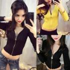 V-neck Zipped Cardigan
