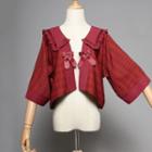 Sailor Collar Bow Open-front Bolero Jacket