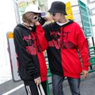 Couple Matching Panel Hooded Pullover