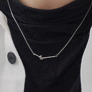 Knot Pendant Sterling Silver Necklace Silver - One Size
