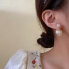 Faux Pearl Heart Stud Earring 1 Pair - Faux Pearl Heart Stud Earring - Gold - One Size