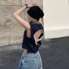 Asymmetrical Cut Out Crop Tank Top