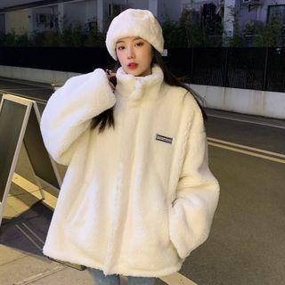 Reversible Lettering Zip Fleece Jacket