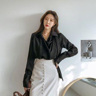 Wide-cuff Draped Shirt