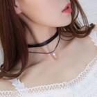 Faux-leather Cross Choker