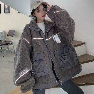 Long-sleeve Panel Loose-fit Cardigan